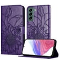 thumbnail image 1 of ELEHOLD Case for Samsung Galaxy S22 Plus, Sunflower Embossed Leather Wallet Case with Magnetic Closure & Kickstand,Darkpurple, 1 of 6