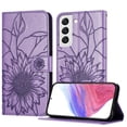 thumbnail image 1 of ELEHOLD Case for Samsung Galaxy S22, Sunflower Embossed Leather Wallet Case with Magnetic Closure & Kickstand,Purple, 1 of 6