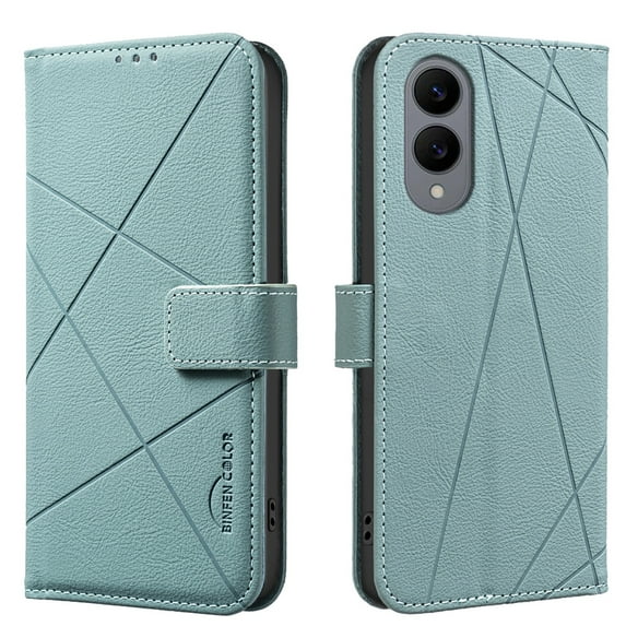 ELEHOLD Case for Samsung Galaxy S22 Ultra, RFID Blocking Leather Wallet Case, Flip Cover with Card Slots & Stand,Green