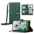 thumbnail image 1 of ELEHOLD Case for Samsung Galaxy S22 Ultra, Shockproof PU Leather Zipper Wallet Case with Card Holder & Crossbody Lanyard & Wrist Strap,Green, 1 of 9