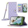 thumbnail image 1 of ELEHOLD Case for Samsung Galaxy S22 Ultra, Shockproof PU Leather Zipper Wallet Case with Card Holder & Crossbody Lanyard & Wrist Strap,Purple, 1 of 9