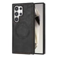 thumbnail image 1 of ELEHOLD Case for Samsung Galaxy S22 Ultra, Shockproof Slim Magnetic Leather Case, Compatible with MagSafe Accessories,Black, 1 of 5