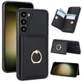 thumbnail image 1 of ELEHOLD Case for Samsung Galaxy S23 Plus,Business PU Leather Stand Case with Card Holder & Ring Holder,Black, 1 of 7