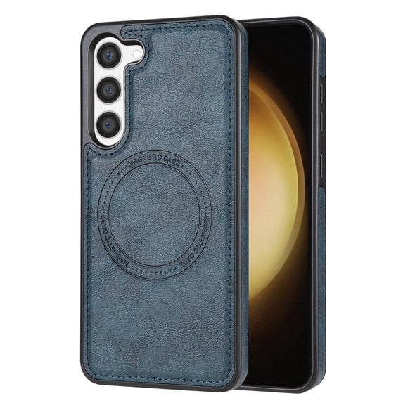 ELEHOLD Case for Samsung Galaxy S23 Plus, Shockproof Slim Magnetic Leather Case, Compatible with MagSafe Accessories,Green