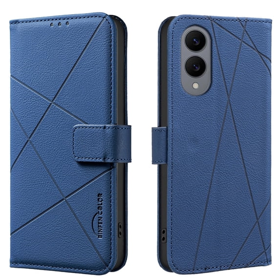 ELEHOLD Case for Samsung Galaxy S23, RFID Blocking Leather Wallet Case, Flip Cover with Card Slots & Stand,Blue