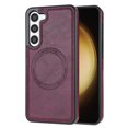 thumbnail image 1 of ELEHOLD Case for Samsung Galaxy S23, Shockproof Slim Magnetic Leather Case, Compatible with MagSafe Accessories,Winered, 1 of 5