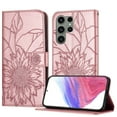 thumbnail image 1 of ELEHOLD Case for Samsung Galaxy S23 Ultra, Sunflower Embossed Leather Wallet Case with Magnetic Closure & Kickstand,Rosegold, 1 of 6