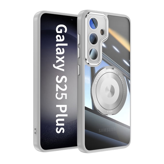 ELEHOLD Case for Samsung Galaxy S24+, Anti-Drop 360° Stand Case with Lens Protector,Gray