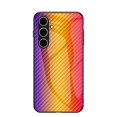 thumbnail image 1 of ELEHOLD Case for Samsung Galaxy S24 FE, Shockproof Luxury Carbon Fiber Textured Glass Case Cover,Gold, 1 of 11
