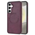 thumbnail image 1 of ELEHOLD Case for Samsung Galaxy S24, Shockproof Slim Magnetic Leather Case, Compatible with MagSafe Accessories,Winered, 1 of 5