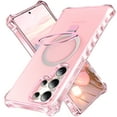 thumbnail image 1 of ELEHOLD Case for Samsung Galaxy S24 Ultra, Shockproof Magnetic Matte Phone Case with Ring Stand,Pink, 1 of 6