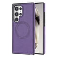 thumbnail image 1 of ELEHOLD Case for Samsung Galaxy S24 Ultra, Shockproof Slim Magnetic Leather Case, Compatible with MagSafe Accessories,Purple, 1 of 5