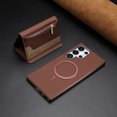 thumbnail image 1 of ELEHOLD Case for Samsung Galaxy S25, 2-in-1 Detachable Magnetic Zipper Leather Wallet Case with Card Holder, RFID Blocking Folio Flip Cover,Brown, 1 of 5