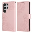 thumbnail image 1 of ELEHOLD Case for Samsung Galaxy S25 Edge, Flower Embossed Flip Leather Wallet Phone Case with 3 Card Slots & Wrist Strap,Rosegold, 1 of 8