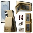 thumbnail image 1 of ELEHOLD Case for Samsung Galaxy S25 Edge, RFID Blocking Slim PU Leather Wallet Case with Card Holder & Kickstand,Khaki, 1 of 11
