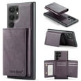 thumbnail image 1 of ELEHOLD Case for Samsung Galaxy S25, Faux Leather TPU Back Shockproof Anti-Scratch Flip Stand Magnetic Datachable Card Cash Slots Wallet Case, Purple, 1 of 8