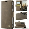 thumbnail image 1 of ELEHOLD Case for Samsung Galaxy S25, Luxury PU Leather Wallet RFID Blocking Case,Card Slots & Wireless Charging Compatible,Coffee, 1 of 9