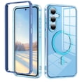 thumbnail image 1 of ELEHOLD Case for Samsung Galaxy S25, Magnetic Front Cover Phone Case Full-Body Protection Clear Case,Blue, 1 of 7