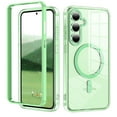 thumbnail image 1 of ELEHOLD Case for Samsung Galaxy S25+, Magnetic Front Cover Phone Case Full-Body Protection Clear Case,Green, 1 of 7
