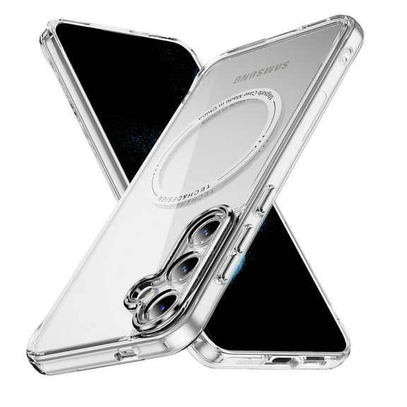 ELEHOLD Case for Samsung Galaxy S25, Shockproof Crystal Clear Magnetic Phone Case,Clear