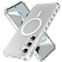 ELEHOLD Case for Samsung Galaxy S25 , Shockproof Magnetic Matte Case with Wireless Charging Support,Clear
