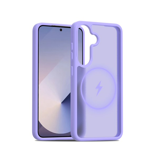 ELEHOLD Case for Samsung Galaxy S25, Shockproof Magnetic Skin-Feel Case,Compatible with Wireless Charging,Purple