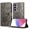 thumbnail image 1 of ELEHOLD Case for Samsung Galaxy S25, Sunflower Embossed Leather Wallet Case with Magnetic Closure & Kickstand,Gray, 1 of 6