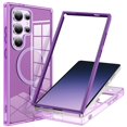 thumbnail image 1 of ELEHOLD Case for Samsung Galaxy S25 Ultra, Magnetic Front Cover Phone Case Full-Body Protection Clear Case,Darkpurple, 1 of 7