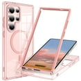 thumbnail image 1 of ELEHOLD Case for Samsung Galaxy S25 Ultra, Magnetic Front Cover Phone Case Full-Body Protection Clear Case,Pink, 1 of 7
