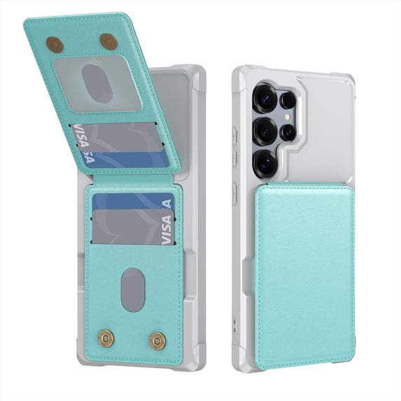 ELEHOLD Case for Samsung Galaxy S25 Ultra, PU Leather Flip Wallet Case with Card Holder & Kickstand,Green