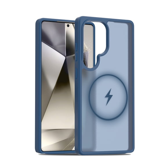ELEHOLD Case for Samsung Galaxy S25 Ultra, Shockproof Magnetic Skin-Feel Case,Compatible with Wireless Charging,Blue