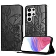 thumbnail image 1 of ELEHOLD Case for Samsung Galaxy S25 Ultra, Sunflower Embossed Leather Wallet Case with Magnetic Closure & Kickstand,Black, 1 of 6