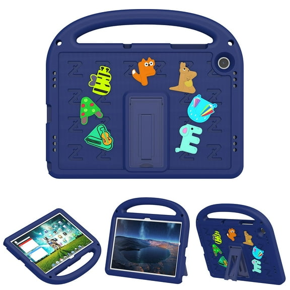 ELEHOLD Case for Samsung Galaxy Tab A9+, Fun Animal Design EVA Durable Case with Handle & Stand & Strap, Easy Carry for Children,Navyblue