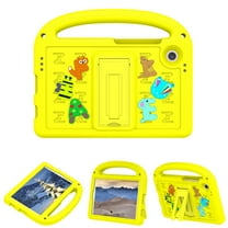 ELEHOLD Case for Samsung Galaxy Tab A9, Fun Animal Design EVA Durable Case with Handle & Stand & Strap, Easy Carry for Children,Yellow
