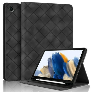 ELEHOLD Case for Samsung Galaxy Tab A9, PU Leather Case with Pencil Holder,Shockproof Soft TPU Folio Stand Cover,Black
