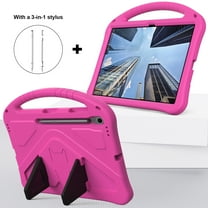 ELEHOLD Case for Samsung Galaxy Tab S10 FE , Shockproof Case with Handle & Stand   3-in-1 Stylus Pen, Kids-Friendly EVA   TPU Protective Cover,Rose