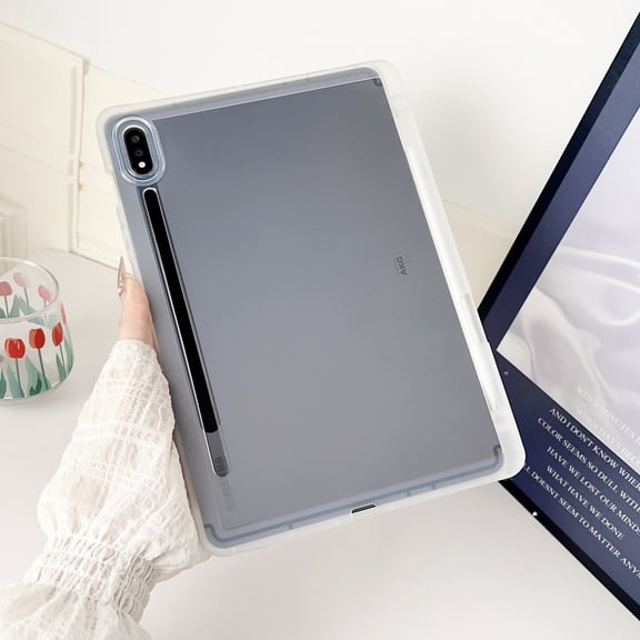 ELEHOLD Case for Samsung Galaxy Tab S8, Shockproof Durable TPU Protective Case with Pen Slot,Clear