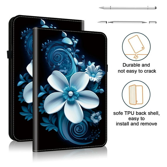 ELEHOLD Case for Samsung Galaxy Tab S9 FE+, Shockproof PU Leather Flip Case with Card Slots and Stand, 3-in-1 Stylus Included,C