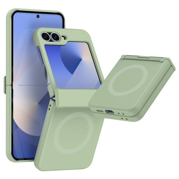ELEHOLD Case for Samsung Galaxy Z Flip 4, Military Shockproof Rugged Magnetic Case with Hinge Protection,Lightgreen