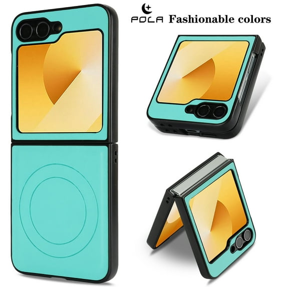 ELEHOLD Case for Samsung Galaxy Z Flip 5, Shockproof Magnetic Case Hard PC Slim Phone Cover,Mint
