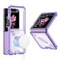thumbnail image 1 of ELEHOLD Case for Samsung Galaxy Z Flip 6, Magnetic Case Soft Clear Shockproof Protective Cover Compatible with MagSafe Wireless Charging,Purple, 1 of 6