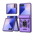 thumbnail image 1 of ELEHOLD Case for Samsung Galaxy Z Flip 6, Shockproof Hinge Phone Case with Slide Camera Cover & Kickstand,Purple, 1 of 6