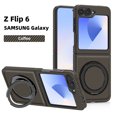 thumbnail image 1 of ELEHOLD Case for Samsung Galaxy Z Flip 6, Shockproof Magnetic Phone Case with 360° Ring Kickstand,Coffee, 1 of 7