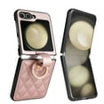 thumbnail image 1 of ELEHOLD Case for Samsung Galaxy Z Flip 7, Diamond Ring Holder Leather Phone Case,Rosegold, 1 of 4