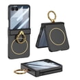 thumbnail image 1 of ELEHOLD Case for Samsung Galaxy Z Flip 7, Magnetic Hinge Protection Phone Case with Built-in Stand & Screen Protector,Black, 1 of 11