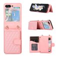 thumbnail image 1 of ELEHOLD Case for Samsung Galaxy Z Flip 7, Shockproof Leather Wallet Stand Phone Case with Shoulder Strap,Rosegold, 1 of 7