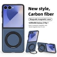 thumbnail image 1 of ELEHOLD Case for Samsung Galaxy Z Flip 7, Shockproof Magnetic Phone Case with 360° Ring Kickstand,Blue, 1 of 7