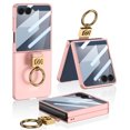 thumbnail image 1 of ELEHOLD Case for Samsung Galaxy Z Flip 7, Shockproof Phone Case with Built-in Ring Stand & Screen Protector,Pink, 1 of 9