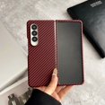 thumbnail image 1 of ELEHOLD Case for Samsung Galaxy Z Fold 3, Rugged Magnetic Carbon Fiber Texture Case with Built-in Screen Protector,Red, 1 of 9