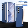 thumbnail image 1 of ELEHOLD Case for Samsung Galaxy Z Fold 5, Heavy Duty Shockproof PC Matte Case with S Pen [Built-in Screen Protector] & Pen Holder,Blue, 1 of 7